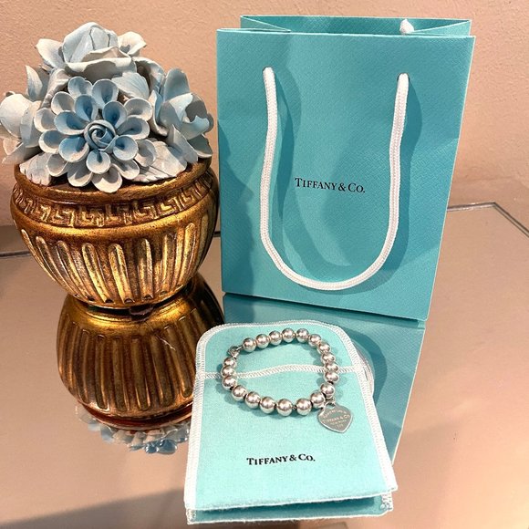 Auc Tiffany & Co. HardWear Ball Sterling Heart Charm Bracelet - Picture 3 of 9